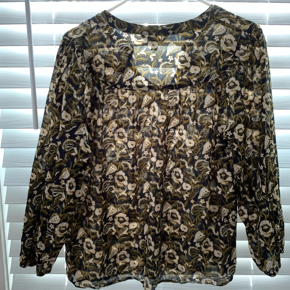 Banana Republic - petite large - floral cotton popover